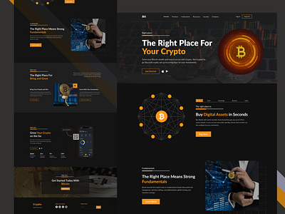 Crypto landing page asset bitcoin blockchain coin crypto crypto currency cryptocurrency ethereum exchange investment landingpage modern dark modernstyle nft trading ui usdt ux wallet website