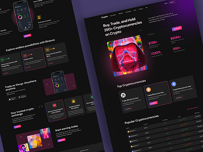 Crypto website design asset binance bitcoin blockchain coin crypto crypto currency dark ethereum exchange futureswap lamdingpage modern nft trading ui uiux ux wallet website