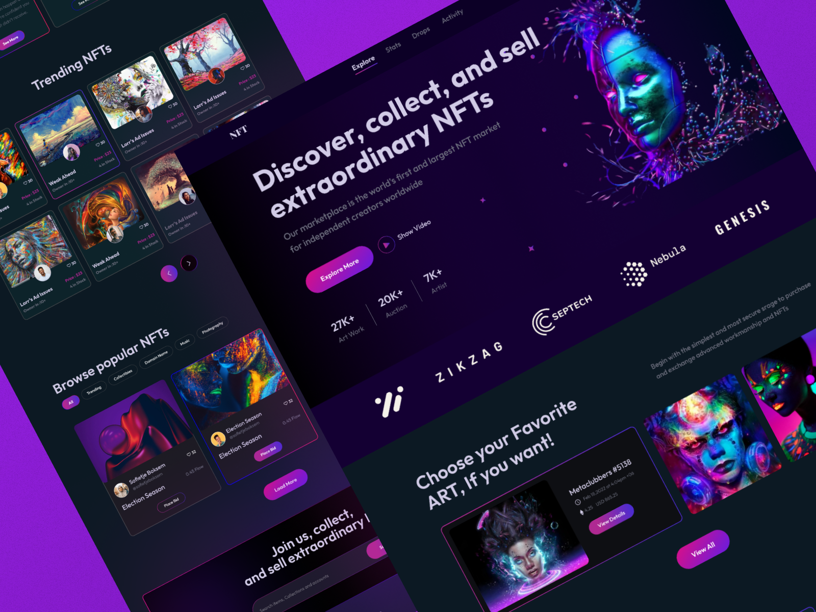 NFT Marketplace Website by Ranu Hasan 🏅 on Dribbble