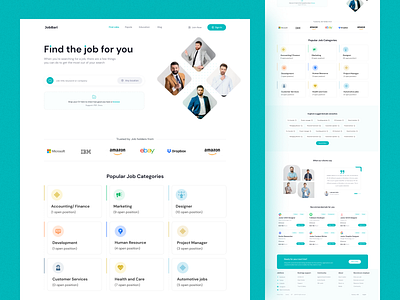 JobBari - Job website design career emploment hiring hiring platform job job board job finder job hunt job listing job portal job search job seeker product product design ui recruitment ux web design webapp website website design