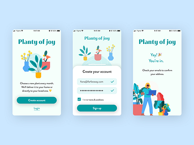 Signup Form - Daily UI Challenge app dailyui 001 dailyuichallenge plant plant illustration plants plants app plantshop sign up signup