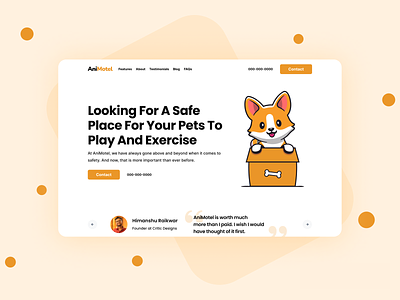 Website Design For Pets Daycare Company clean home page community design cute design cute girl cute website design pet design simple design ui ui design