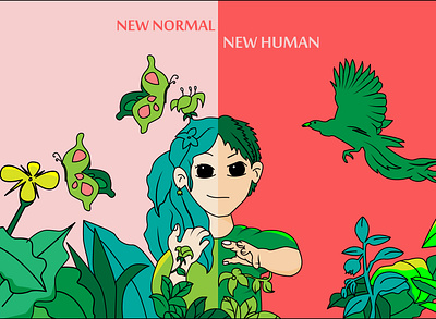 New Normal to New Human animation art design flat illustration illustrator minimal vector