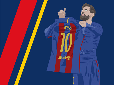 Leo Messi art barcelona design flat illustrator messi vector vectorart