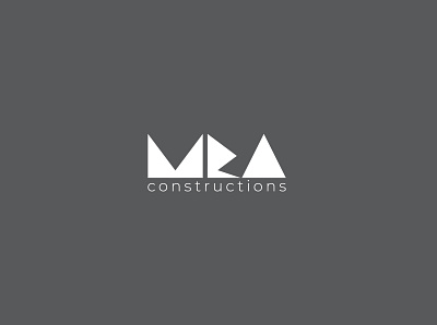 MRA Constructions branding construction design flat geometric icon lettering logo minimal typography