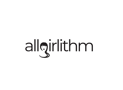allgirlithm branding design flat lettering logo minimal vector