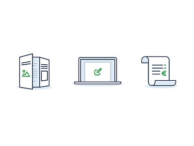 Télécoms icons set 2 edit illustration invoice ip laptop layout office pictos print télécoms