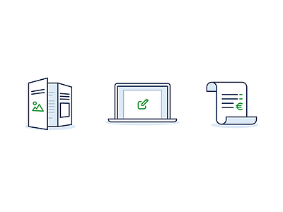 Télécoms icons set 2 edit illustration invoice ip laptop layout office pictos print télécoms