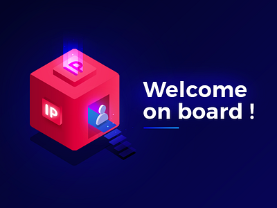 Welome on board illustration isometric light openip welcome welcome on board