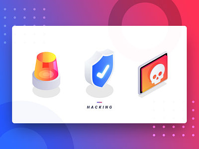 Hacking icons gradient hack hacking help icons illustrations isometric picto ui vector