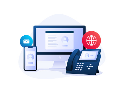 VoIP gradients illustration internet mail messenger phone phone call telecoms voip