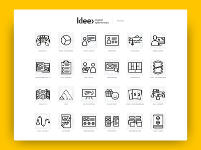 Klee Digital Xperiences - Icon Set branding branding and identity drawing grid icons icons set illustration mark ui vector