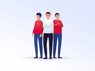 Happy Partner character collaboration gradients illustration people telecom ui vector