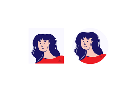 Simple vector avatar illustration of a girl