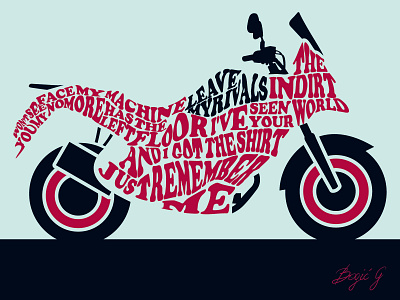 Lyrics Motorcycle adobe illustrator art bike design drawing illustration motorbike motorcycle vector