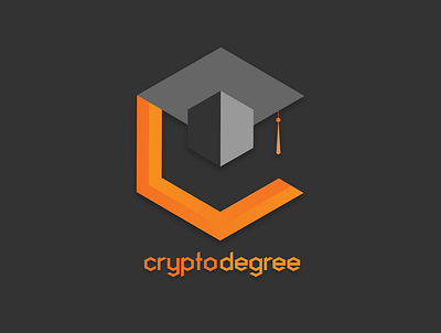 Cryptodegree branding crypto cryptocurrency degree education illustrator logo