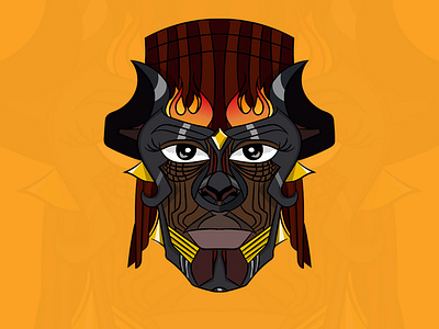 MASQ africa design drawing fire illustration illustrator mask masq masquerade vector
