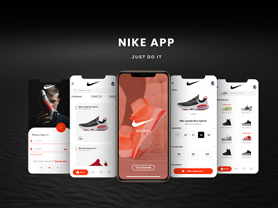Nike App abstract animation app black branding design nature nike shoes ui ux web
