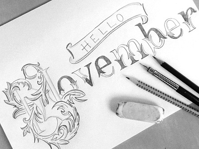 Hello November create draw graphicdesign handlettering lettering letters november sketch type typography