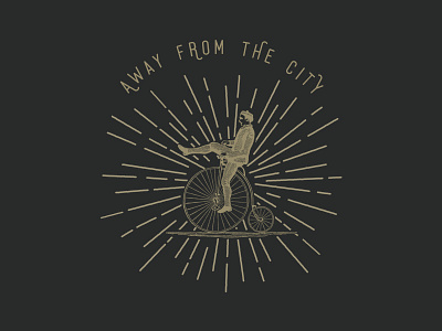Away From The City apprel bike design font gold ideas outdoors ride type typography vintage