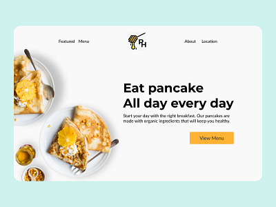 DailyUI 003 || Landing page for Pancake shop dailyui debut design landingpage ui uidesign uiux web webdesign