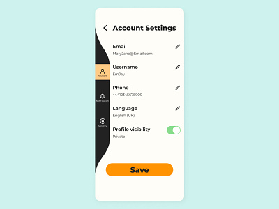 DailyUI 007 || Setting page app app design dailyui design designs settings ui ui uidesign uiux