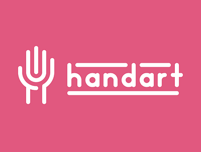 Handart logo design art branding design flat icon illustrator lettering logo minimal type