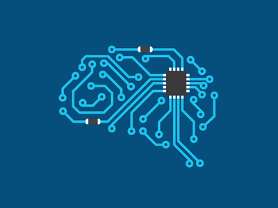 Circuitboard Brain Illustration art design flat illustration illustrator minimal vector