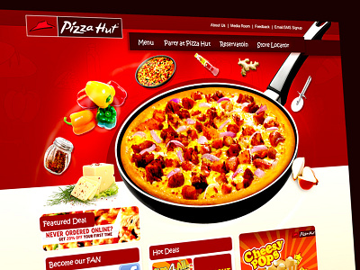 Pizza Hut website ui ux cheese church custome theme header pizza pizza hurt pizza web ui ux vegitable web web app web design web layout web site webdesign website website design wordpress wp theme