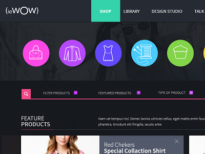 Fasion Portal colorfull fashion fashion flat icons flat icons webiste wordpress theme