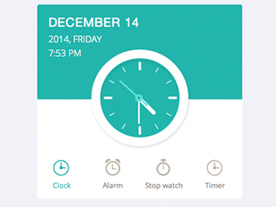 Flat Clock App Mobile admin flat green mobile app time ui ux