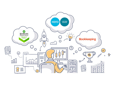 Cloud based Bookkeeping Solution Illustration