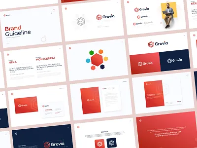 Brand Guideline Grovia.io brand book brand design brand guide branding business card color guide freelance agency freelance logo freelance logo designer freelancer golden ratio graphic design illustration logo logo design logo designer stationary ui ux visiting card website design