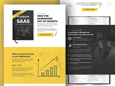 Playbook SAAS E-Book Landing Page. book creative design ebook hand drawing html css hubsort icons design landing page layout design personal page unbounce