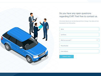 EVR Form car contactform cta cta design fiels file style form form design form style illustration isometric ladningpage leadform man registation registerform signup uikit vector artwork website