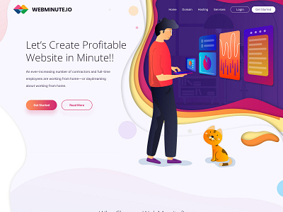 WebMinute WebLayout branding design freelance freelancer header home page icon illustration illustration design inspiration layout logo menu ui ux web web development webminute website website design wordpress