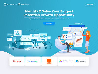 Saas Landing page for product growth artwork clean clean concept cta custom artwork growth hubspot landing page illustration landingpage lead gen lead generation process product design product design flow saas saas landing page saas website ui ux user web illustration website artwork