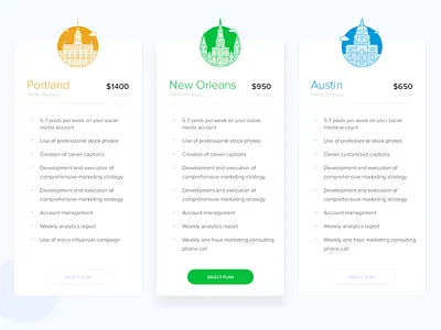 Clean Pricing Table austin clean clean ui flat freelance freelancer green icons price price list price table price tag pricing pricing page pricing plan pricing plans pricing table website websites