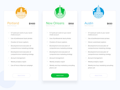 Clean Pricing Table austin clean clean ui flat freelance freelancer green icons price price list price table price tag pricing pricing page pricing plan pricing plans pricing table website websites