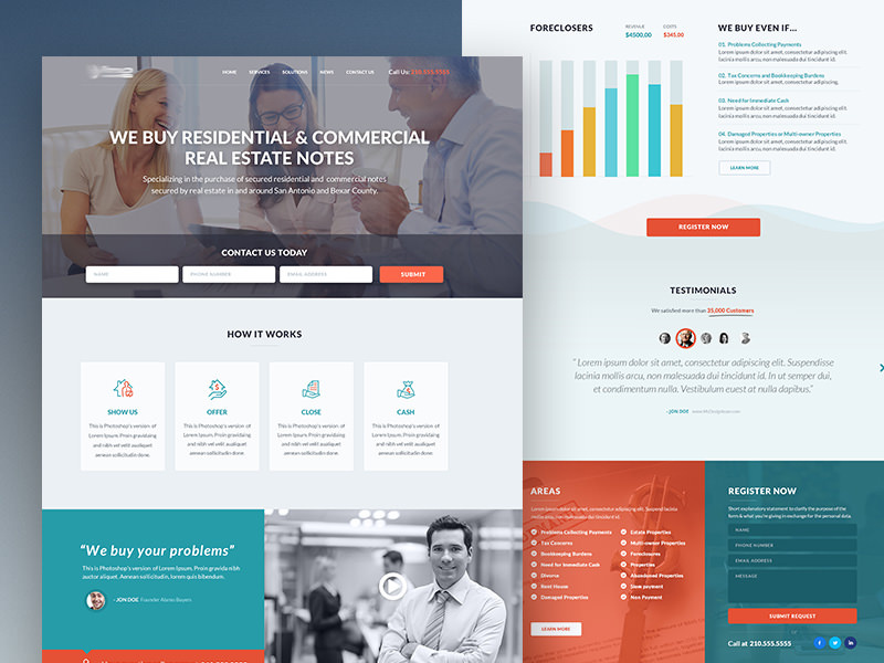 Landing Page Design website concept hubspot unbounce landing page ui landing landing page concept long page hero image home page landing pages landing page design bar chat video plaayer layout icons forms call to action home page design website design landing page