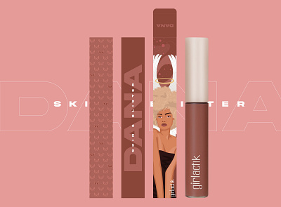 Lipstick packaging design cosmetics illustration lip gloss lipstick packaging
