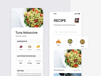 Recipe app clean ios recipes redesign ui ux design