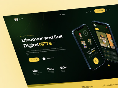 NFT Website Banner app branding design fintech app illustration nft ui uidesign uiuxdesignn ux website website design