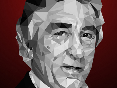 Robert De Niro low poly portrait