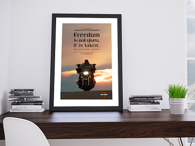 Harley Davidson quote poster artdirection design freedom graphic design harleydavidson photography poster quote typography