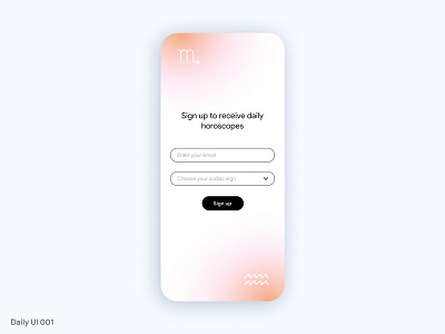 Daily UI 001 - Sign Up page 001 app astrology challenge daily ui challenge dailyui design horoscopes interface mobile sign up sign up page ui ux