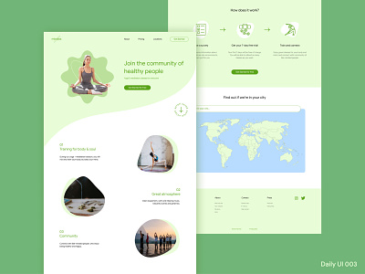 Daily UI 003 - Landing Page 003 daily ui challenge dailyui graphic design health healthy lifestyle landing page meditation one page sport ui ux web design website wellbeing yoga