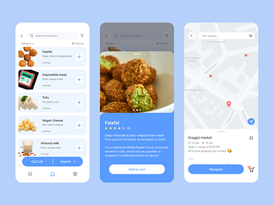 App UI design for Vegan Food Finder