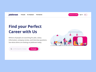 Website for Job Search landing page