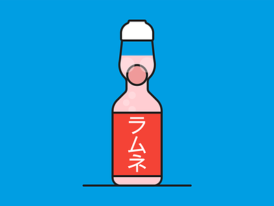 Ramune blue color colorful colour colourful design fun illustration japan japanese katakana ramune tokyo vector